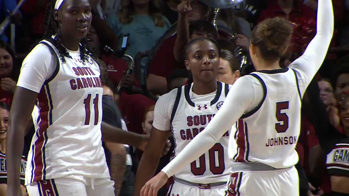 Ta'Niya Latson in action during her South Carolina debut with 20 points.