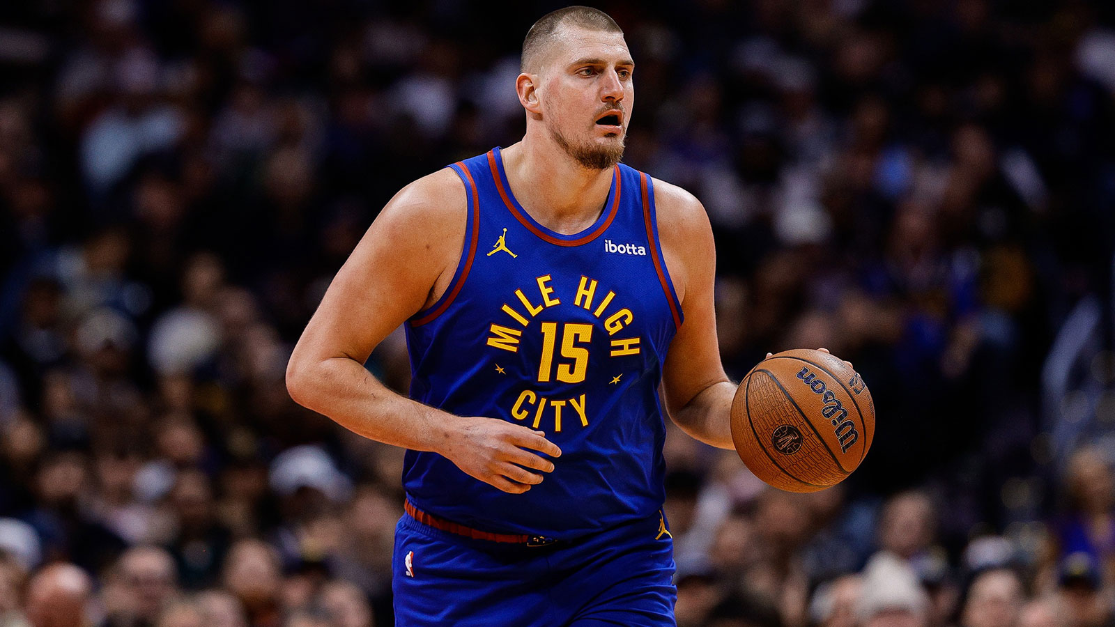 Nikola Jokic orchestrates the Nuggets offense in a crucial NBA Cup matchup.