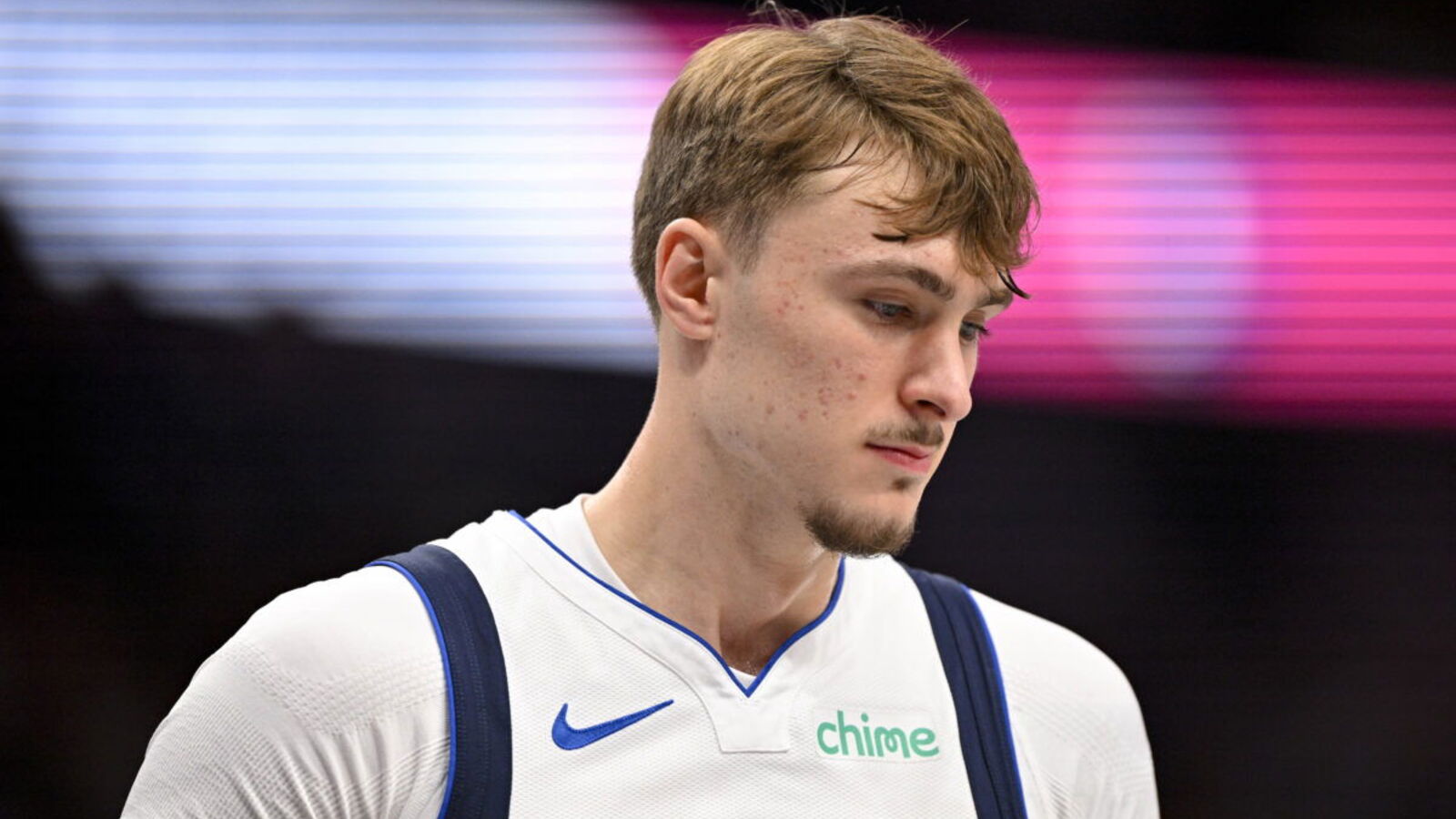 Dallas Mavericks rookie Cooper Flagg in action during a game.