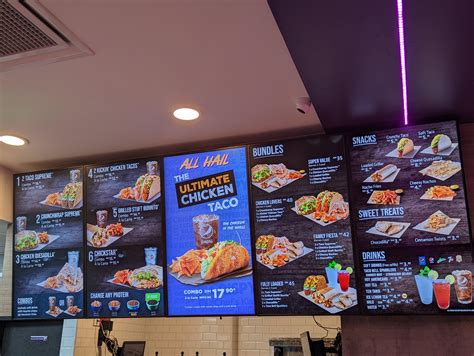 Taco Bell's menu board highlighting the return of discontinued items.