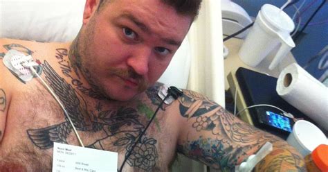 Matheson shared this raw photo of his 29-year-old self hospitalized after a heart attack caused by substance abuse.