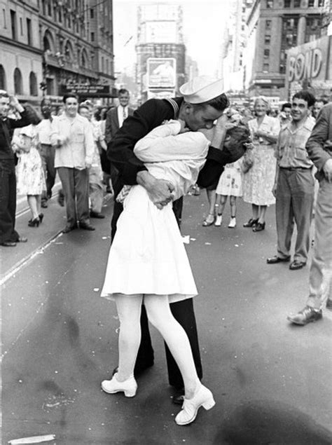 The iconic VJ Day kiss, reinterpreted by Nasaw as a symbol of trauma rather than celebration.