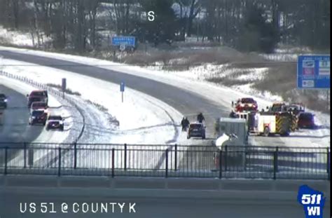 Traffic backed up on Highway 51 following the fatal crash and vehicle fire.