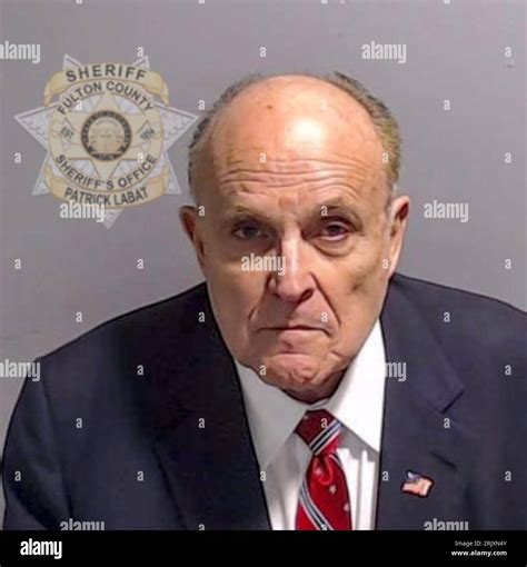 Former New York City Mayor Rudy Giuliani in a booking photo following his indictment.