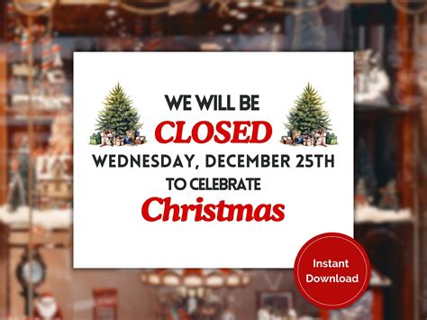 A sign on a Walmart store door indicating closure for Christmas Day.