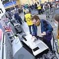 High customer traffic at a Walmart Supercenter checkout counter