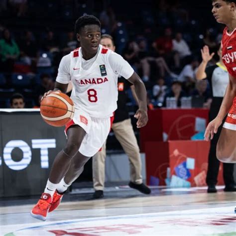 Sadler competing for Canada at the 2024 FIBA U17 World Cup, where he averaged 13.9 points per game.