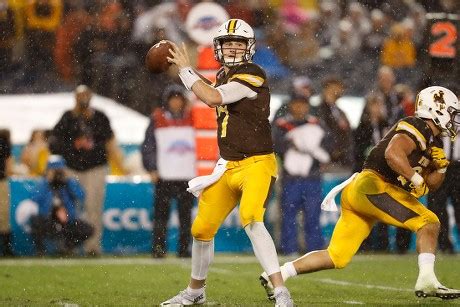 Josh Allen in action during his Wyoming Cowboys football career